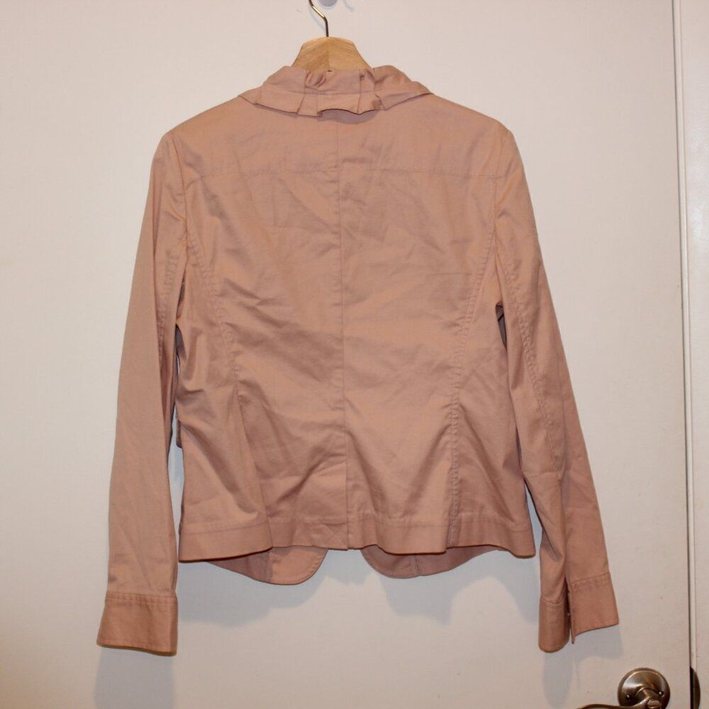 Talbots Rust Pink Ruffle Neck One Button Blazer W… - image 4